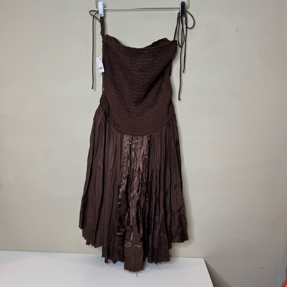 Free People Brown Fp One Maya Convertible Midi Skirt size large - Picture 4 of 16